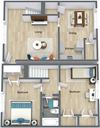 Floor plan of Oak model 3D floor plan of Oak- 2 bed 1 bath - GSJ